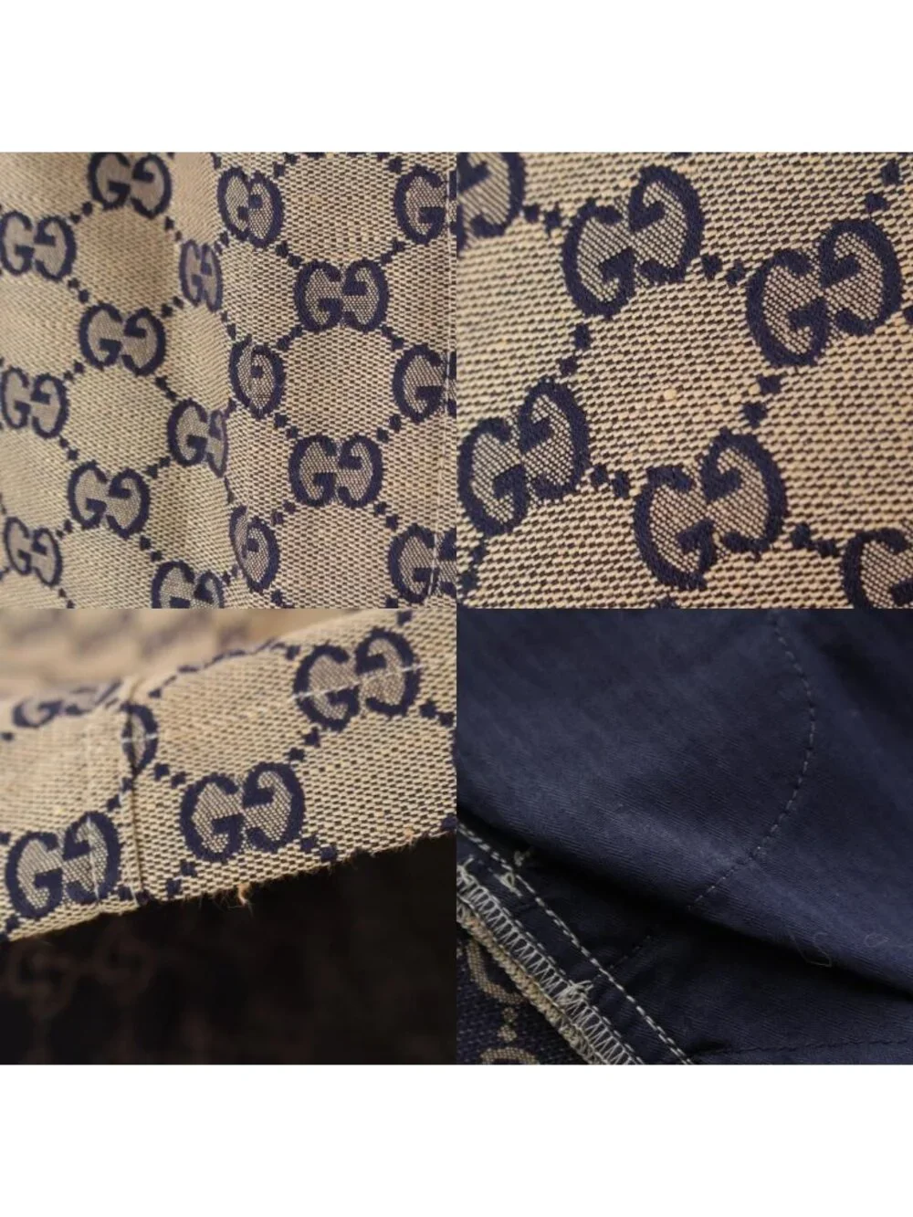 Gucci GG Supreme Linen Shorts Blue Beige 44